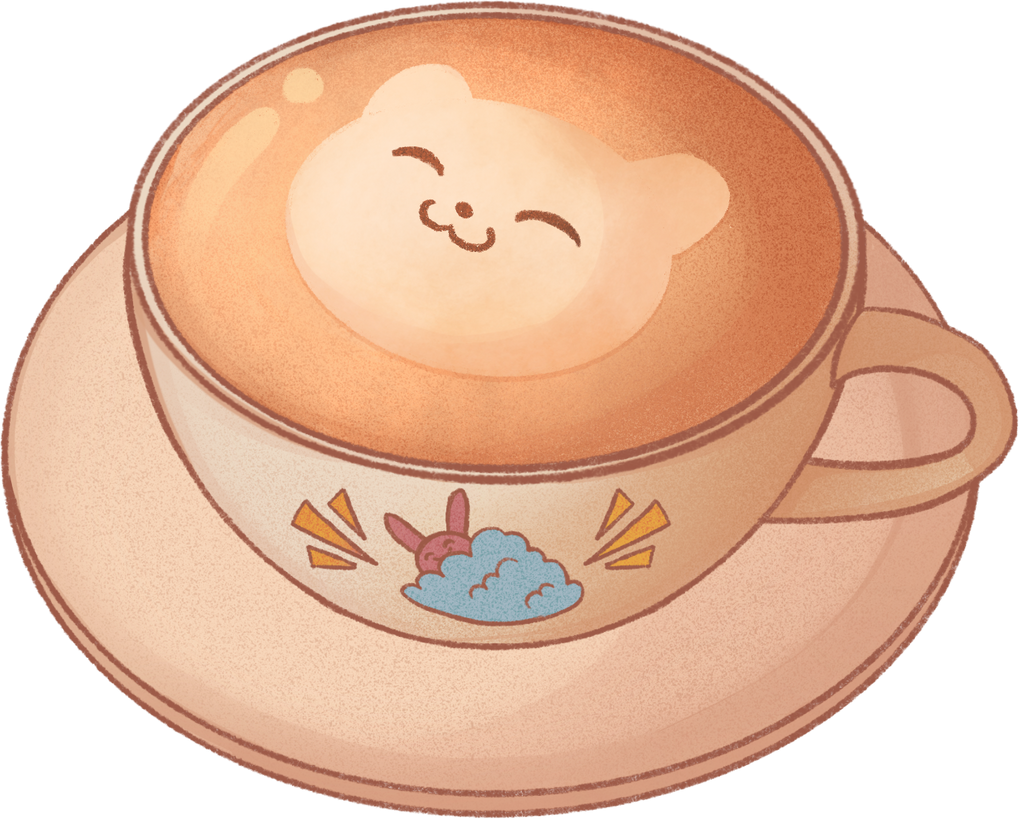 Warm Storybook Cat Latte